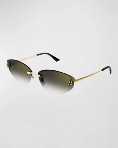 Cartier Panthère Rimless Metal Alloy Cat-Eye Sunglasses | Thumbnail 2