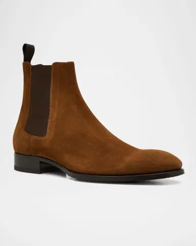 Brioni Men 's Suede Chelsea Boots | Thumbnail 2
