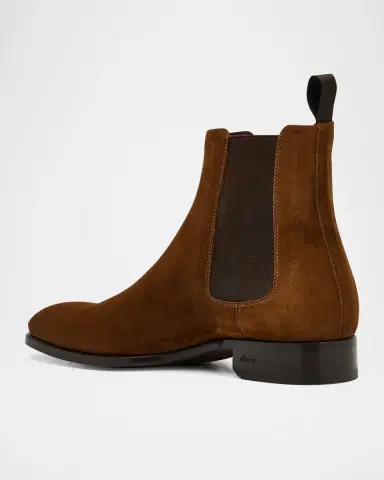 Brioni Men 's Suede Chelsea Boots | Thumbnail 3