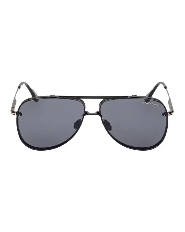 TOM FORD Men 's Leon Metal Aviator Sunglasses