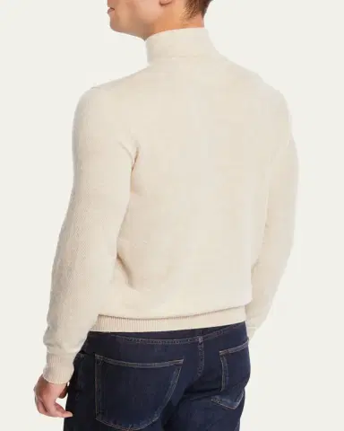 Loro Piana Men's Roadster 1/4-Zip Cashmere Sweater | Thumbnail 16