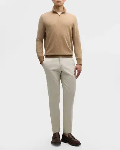 Loro Piana Men's Roadster 1/4-Zip Cashmere Sweater | Thumbnail 17