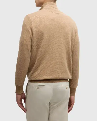 Loro Piana Men's Roadster 1/4-Zip Cashmere Sweater | Thumbnail 18