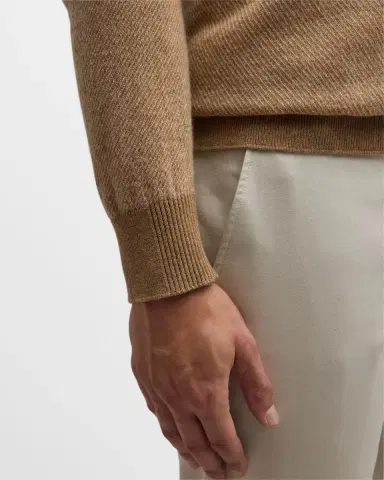 Loro Piana Men's Roadster 1/4-Zip Cashmere Sweater | Thumbnail 20