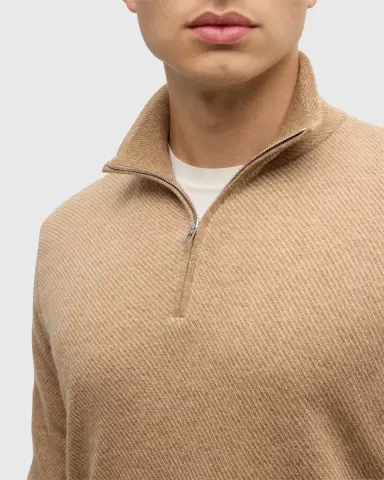 Loro Piana Men's Roadster 1/4-Zip Cashmere Sweater | Thumbnail 22