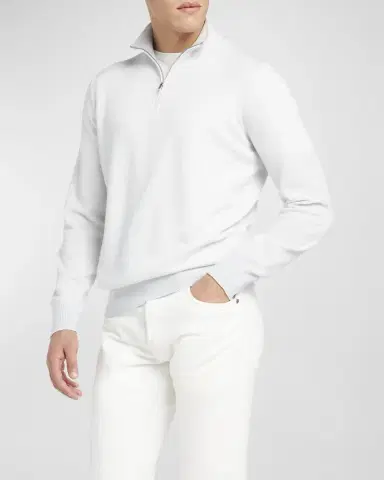 Loro Piana Men's Roadster 1/4-Zip Cashmere Sweater | Thumbnail 6