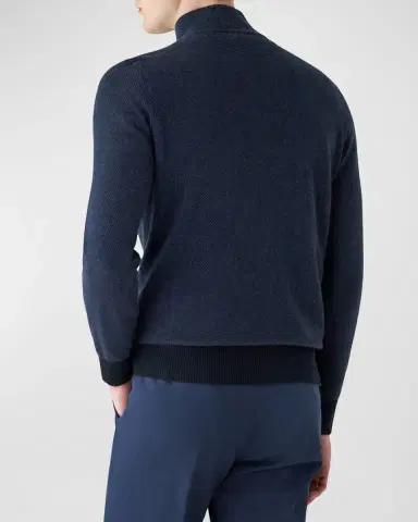 Loro Piana Men's Roadster 1/4-Zip Cashmere Sweater | Thumbnail 8