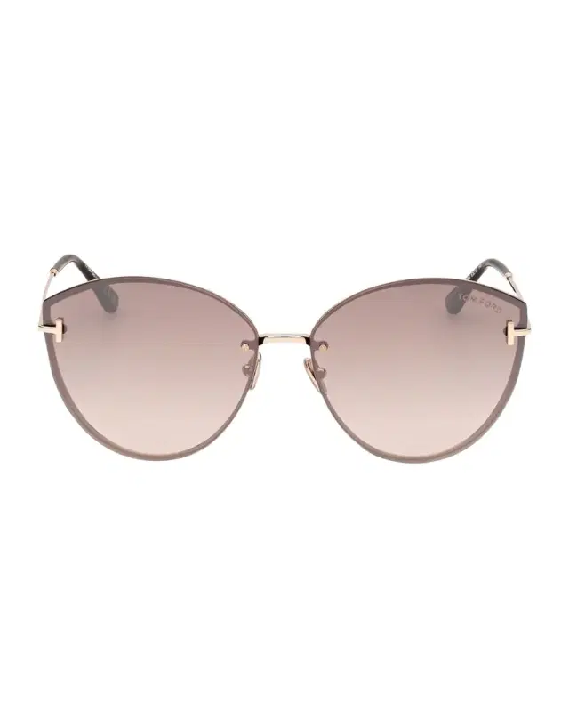 TOM FORD Evangeline Metal Cat-Eye Sunglasses