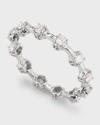 Hoorsenbuhs 18K White Gold Micro Tri-Link II Ring with Diamonds, Size 7 | Thumbnail 2