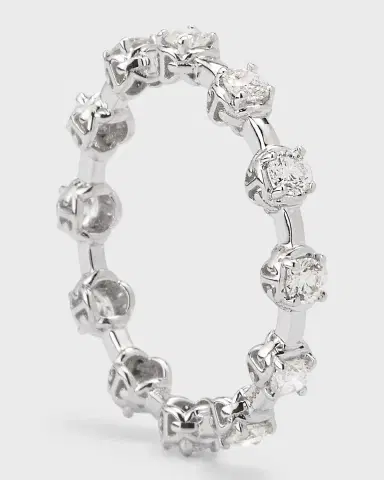 Hoorsenbuhs 18K White Gold Micro Tri-Link II Ring with Diamonds, Size 7 | Thumbnail 3