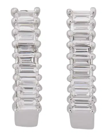 LANA 14K Gold Baguette Diamond Huggie Earrings, 0.5 tcw | Thumbnail 1