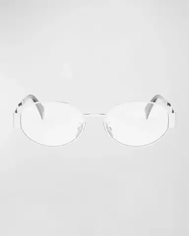 Celine Triomphe Metal Oval Glasses | Thumbnail 3 Celine Triomphe Metal Oval Glasses | Thumbnail 3