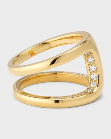 Hoorsenbuhs 18K Yellow Gold Dame Phantom Ring with Flooded Diamonds, Size 8 | Thumbnail 3