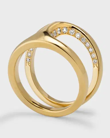 Hoorsenbuhs 18K Yellow Gold Dame Phantom Ring with Flooded Diamonds, Size 8 | Thumbnail 5