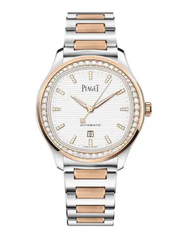 PIAGET Polo Date 36mm Steel & 18K Rose Gold Diamond Bezel Watch | Thumbnail 1 PIAGET Polo Date 36mm Steel & 18K Rose Gold Diamond Bezel Watch | Thumbnail 1