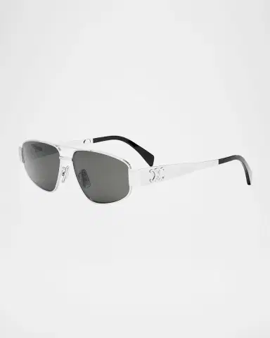 Celine Men's Triomphe Pilot Metal Sunglasses | Thumbnail 3