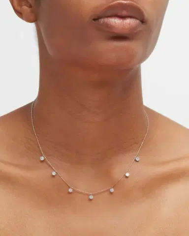 Graziela Gems 18K Medium Gold Floating Diamond Necklace | Thumbnail 1 Graziela Gems 18K Medium Gold Floating Diamond Necklace | Thumbnail 1