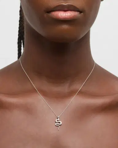 Roberto Coin 18K White Gold Diamond Snake Pendant Necklace | Thumbnail 1 Roberto Coin 18K White Gold Diamond Snake Pendant Necklace | Thumbnail 1