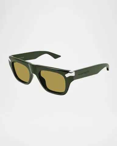 Alexander McQueen Men's Acetate Rectangle Sunglasses | Thumbnail 2 Alexander McQueen Men's Acetate Rectangle Sunglasses | Thumbnail 2