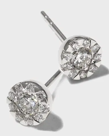 Mémoire 18k White Gold Diamond Bouquet Stud Earrings, 0.65tcw | Thumbnail 2