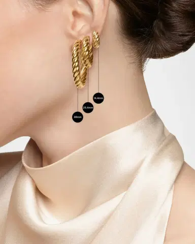 David Yurman Petite Infinity Hoop Earrings in 18K Gold with Diamonds, 4mm, 1.65"L | Thumbnail 3