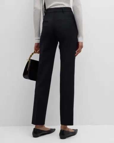 Gabriela Hearst Francisco Mid-Rise Straight-Leg Crepe Pants | Thumbnail 2 Gabriela Hearst Francisco Mid-Rise Straight-Leg Crepe Pants | Thumbnail 2