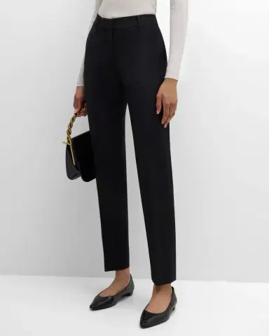 Gabriela Hearst Francisco Mid-Rise Straight-Leg Crepe Pants | Thumbnail 3 Gabriela Hearst Francisco Mid-Rise Straight-Leg Crepe Pants | Thumbnail 3