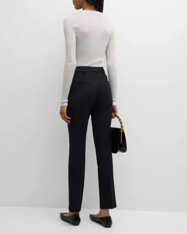 Gabriela Hearst Francisco Mid-Rise Straight-Leg Crepe Pants | Thumbnail 5 Gabriela Hearst Francisco Mid-Rise Straight-Leg Crepe Pants | Thumbnail 5