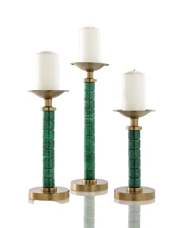 Port 68 Jade Garden Candlesticks, Set of 3