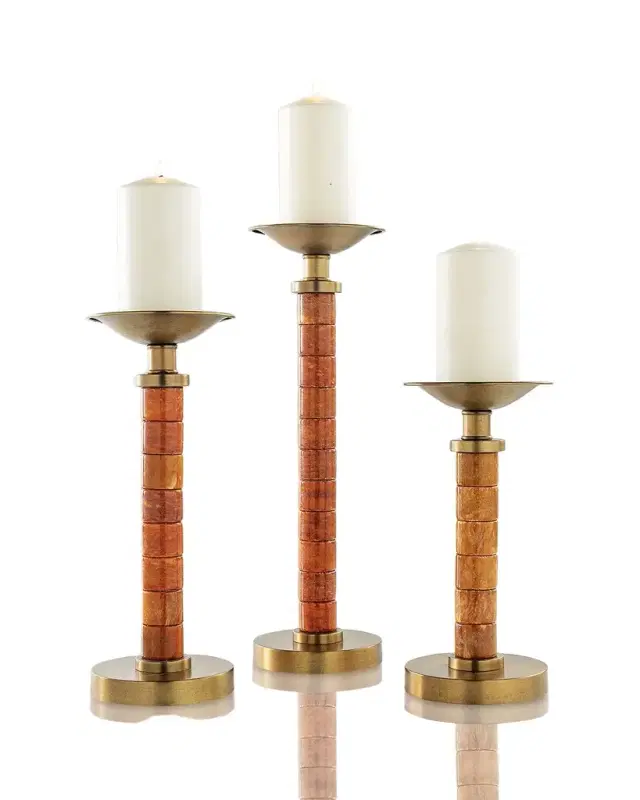 Port 68 Jade Garden Candlesticks, Set of 3