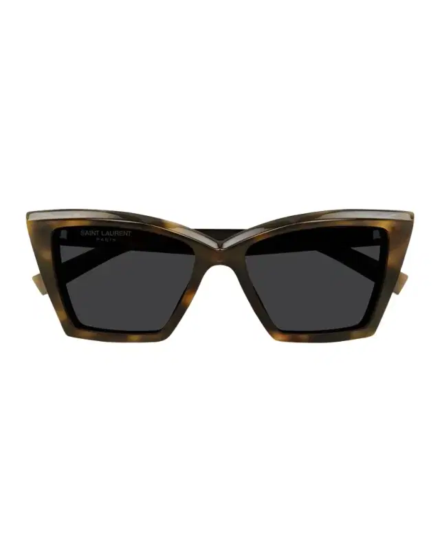 Saint Laurent Beveled Acetate Cat-Eye Sunglasses