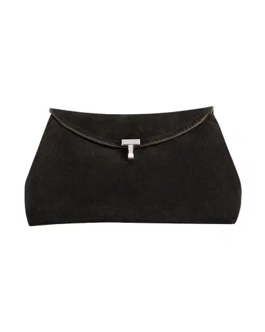 TOTEME T-Lock Clutch Bag in Smooth Suede | Thumbnail 1 TOTEME T-Lock Clutch Bag in Smooth Suede | Thumbnail 1