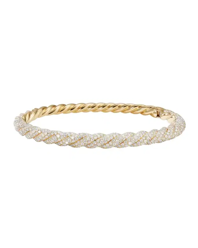 Stax Twist Bracelet in 18K Gold with Diamonds, 6.5mm