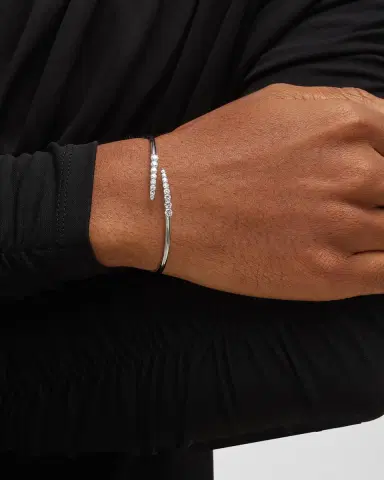 Mémoire White Gold Diamond Bypass Bracelet, 1.05-1.17tcw | Thumbnail 2