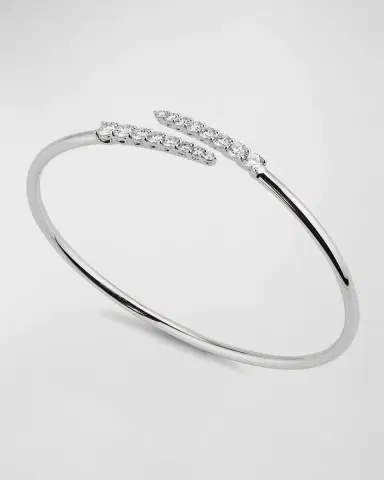 Mémoire White Gold Diamond Bypass Bracelet, 1.05-1.17tcw | Thumbnail 3