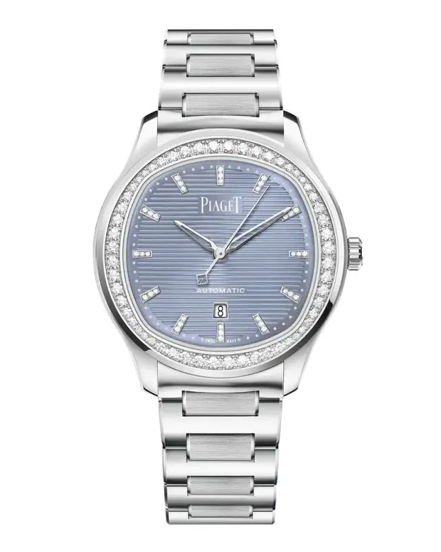 PIAGET Polo 36mm Stainless Steel Blue Dial Diamond Watch