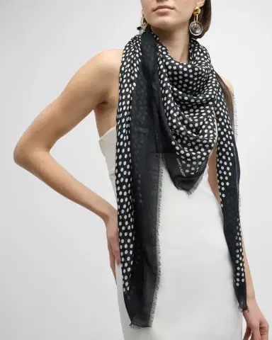 Saint Laurent Polka-Dot Modal & Cashmere Scarf | Thumbnail 2