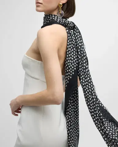 Saint Laurent Polka-Dot Modal & Cashmere Scarf | Thumbnail 3