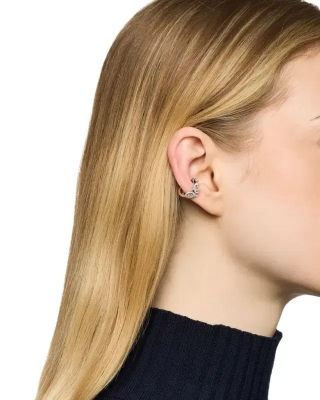 MY TWIN 18K WHITE GOLD SINGLE CLIP-ON EARRING