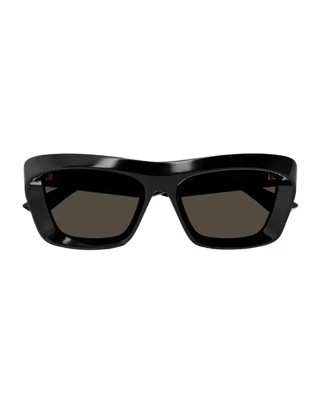 Bottega Veneta Beveled Acetate Rectangle Sunglasses