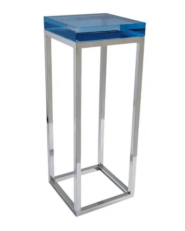 Port 68 Drake Acrylic & Polished Nickel Accent Table