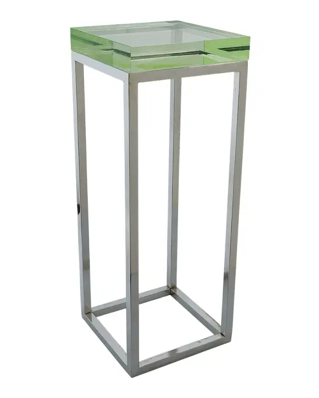 Port 68 Drake Acrylic & Polished Nickel Accent Table