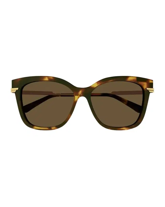 Bottega Veneta Engraved Logo Acetate & Metal Cat-Eye Sunglasses