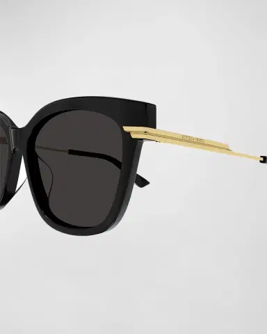 Bottega Veneta Engraved Logo Acetate & Metal Cat-Eye Sunglasses | Thumbnail 3