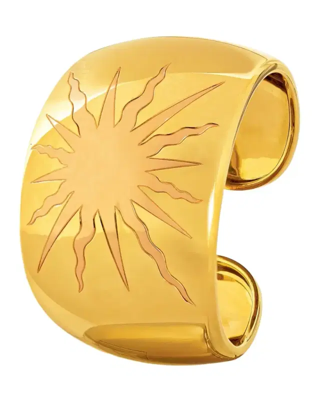 18K Yellow and Rose Gold Sun Cuff Bracelet