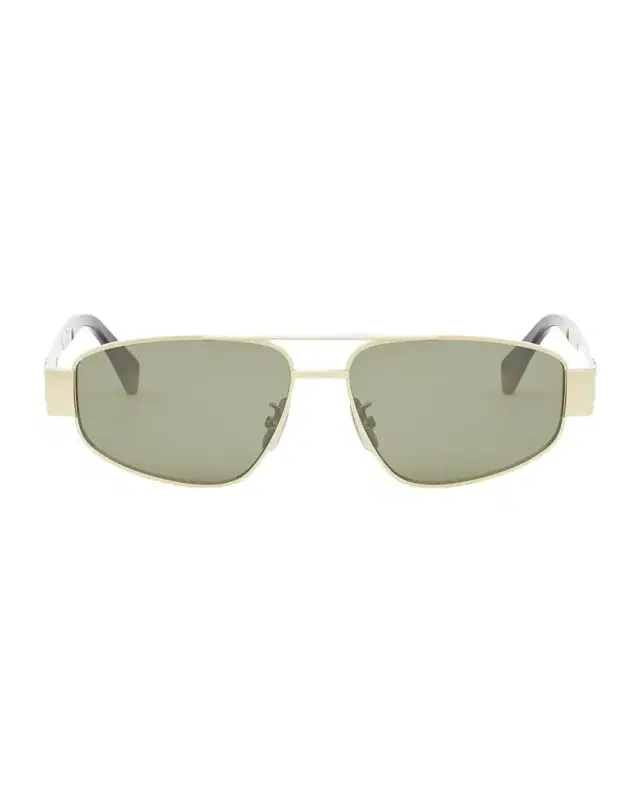 CELINE Men 's Triomphe Pilot Metal Sunglasses