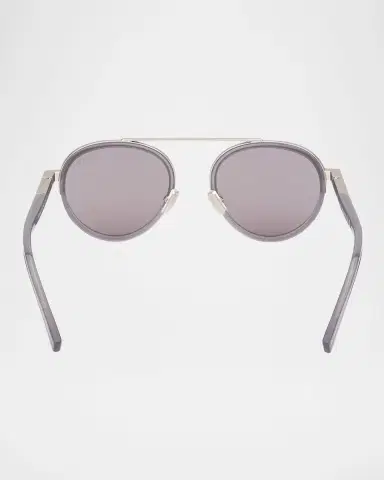 Zegna Men's ORIZZONTE II Metal-Acetate Round Sunglasses | Thumbnail 5 Zegna Men's ORIZZONTE II Metal-Acetate Round Sunglasses | Thumbnail 5