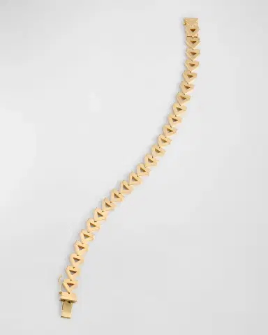 AZLEE 18K Gold Deco Chevron Bracelet | Thumbnail 2