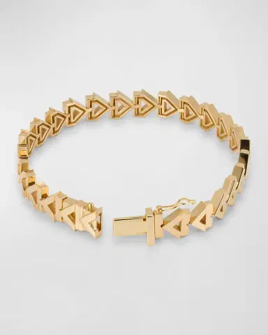 AZLEE 18K Gold Deco Chevron Bracelet | Thumbnail 3
