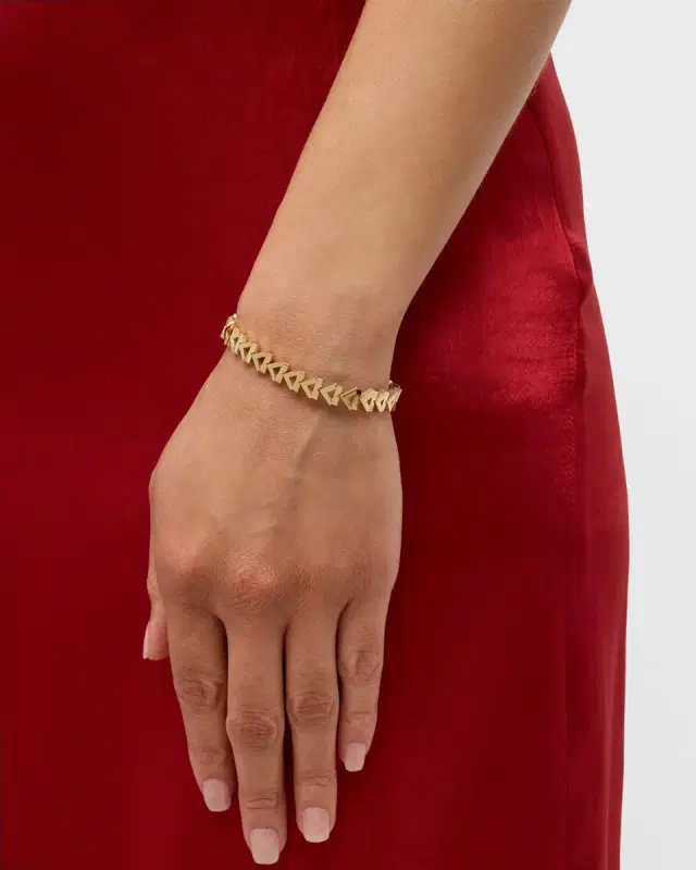 18K Gold Deco Chevron Bracelet